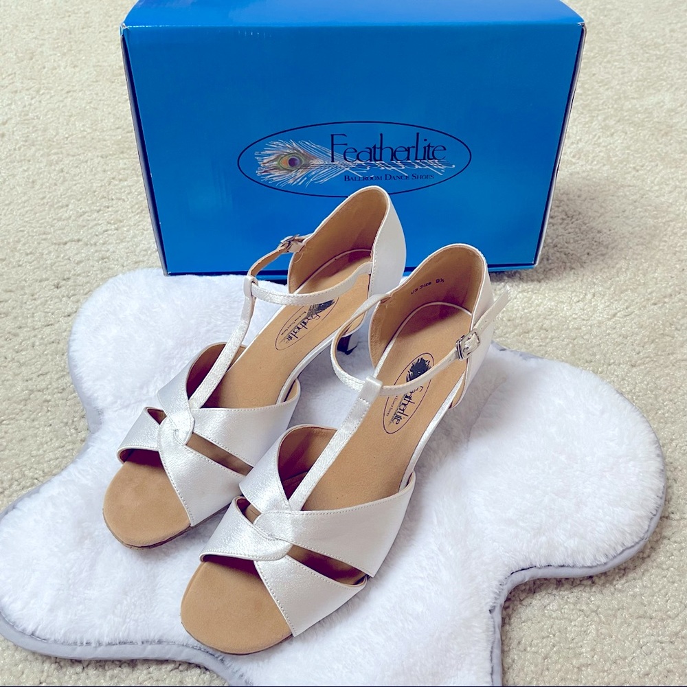 FeatherLite White Satin Ballroom Dance Shoes